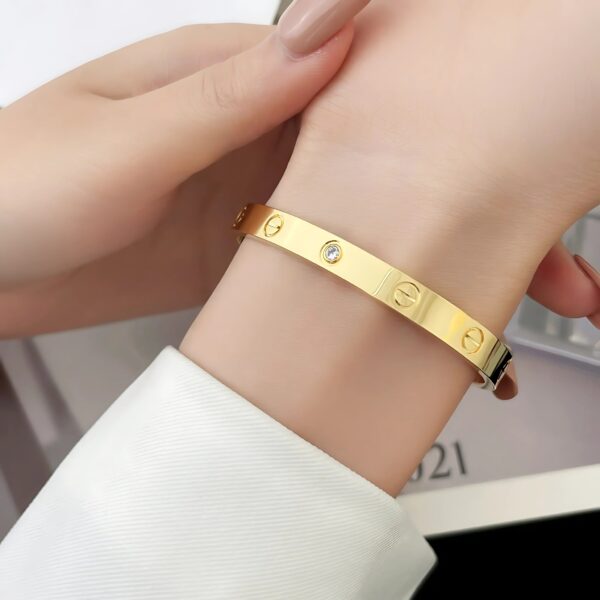 Cartier LOVE Bracelet Classic Model with 4 Diamonds - Original Quality - Image 6