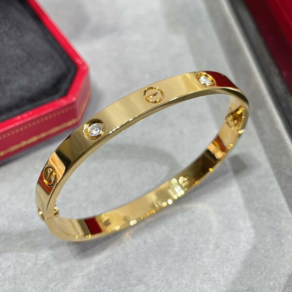 Cartier LOVE Bracelet Classic Model with 4 Diamonds - Original Quality - Image 2