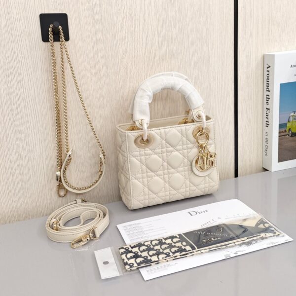 Mini Lady Dior Bag Latte Cannage Lambskin - Original Quality - Image 2