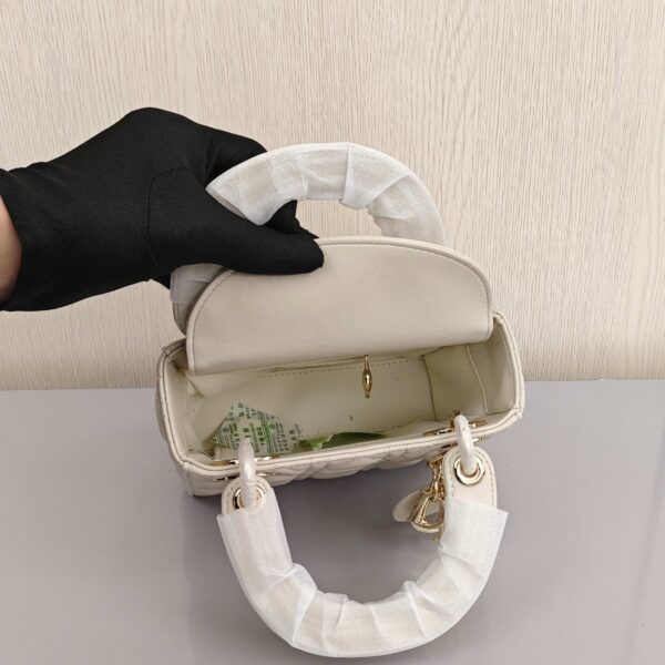 Mini Lady Dior Bag Latte Cannage Lambskin - Original Quality - Image 9
