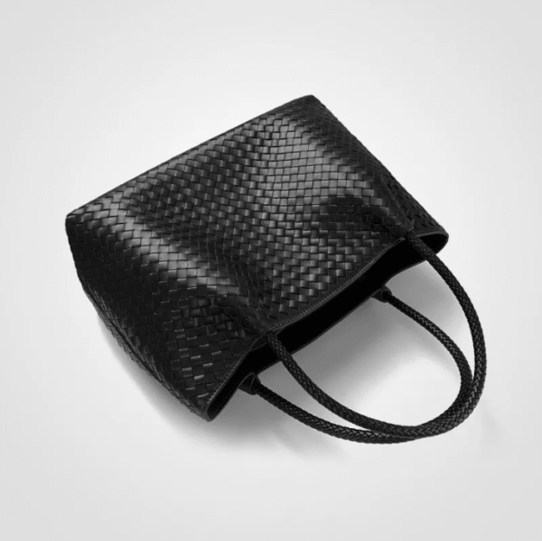 Premium Handwoven Cowhide Leather Tote with Inner Pouch 1