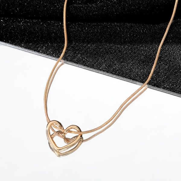 The Amora Hollow Heart – Elegant Snake Chain Necklace for Women - Image 3