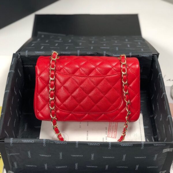 Chanel Mini Flap Caviar with Gold Hardware Red - Original Quality - Image 3
