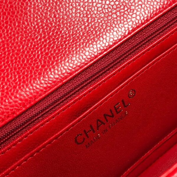 Chanel Mini Flap Caviar with Gold Hardware Red - Original Quality - Image 8