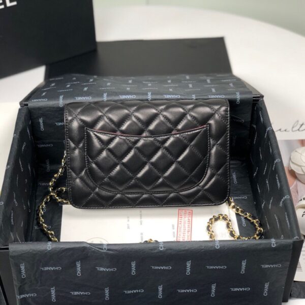 Chanel Wallet on Chain Black Lambskin in Gold - Original Quality - Image 3