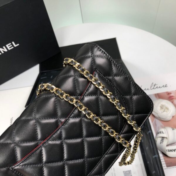 Chanel Wallet on Chain Black Lambskin in Gold - Original Quality - Image 6