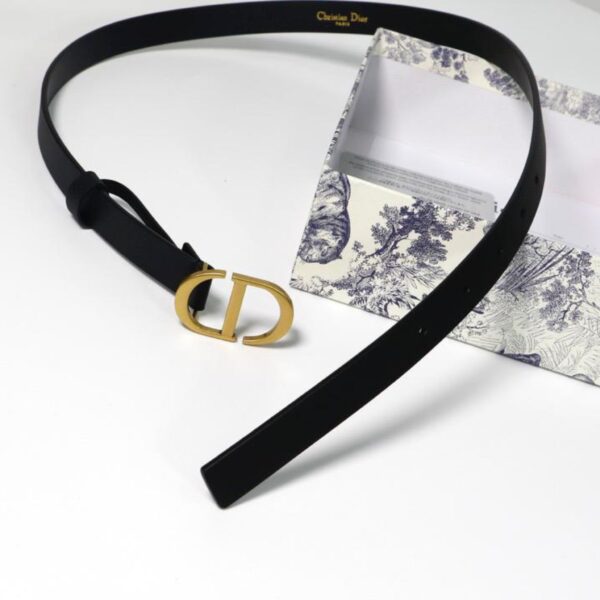 Christian Dior 30 Montaigne Belt 35mm Black Calfskin - Original Quality