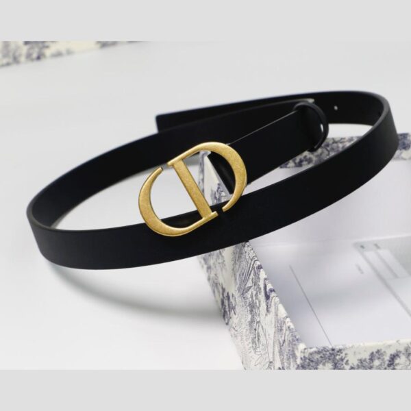 Christian Dior 30 Montaigne Belt 35mm Black Calfskin - Original Quality - Image 3