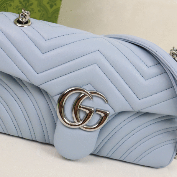 GG Marmont Medium Shoulder Bag Light Blue - Original Quality - Image 2