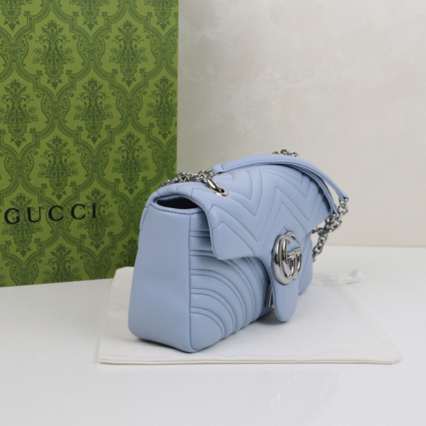 GG Marmont Medium Shoulder Bag Light Blue - Original Quality - Image 3