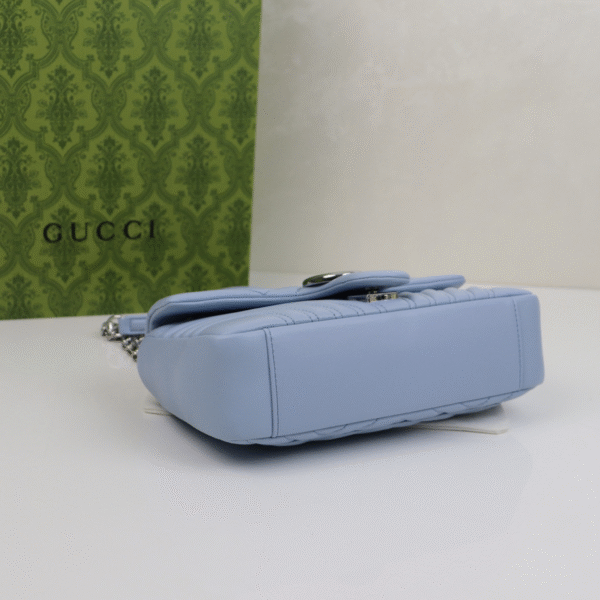 GG Marmont Medium Shoulder Bag Light Blue - Original Quality - Image 5