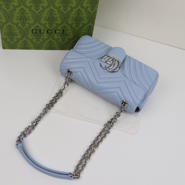 GG Marmont Medium Shoulder Bag Light Blue - Original Quality - Image 6