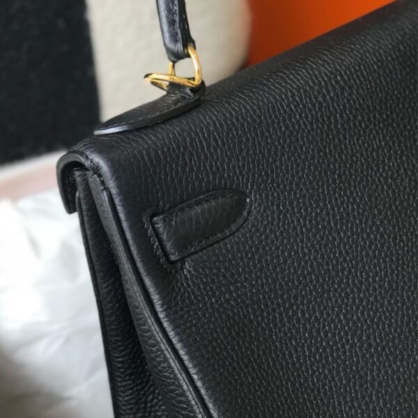 Hermes Kelly 25 Noir Togo with Gold Hardware - Original Quality - Image 6