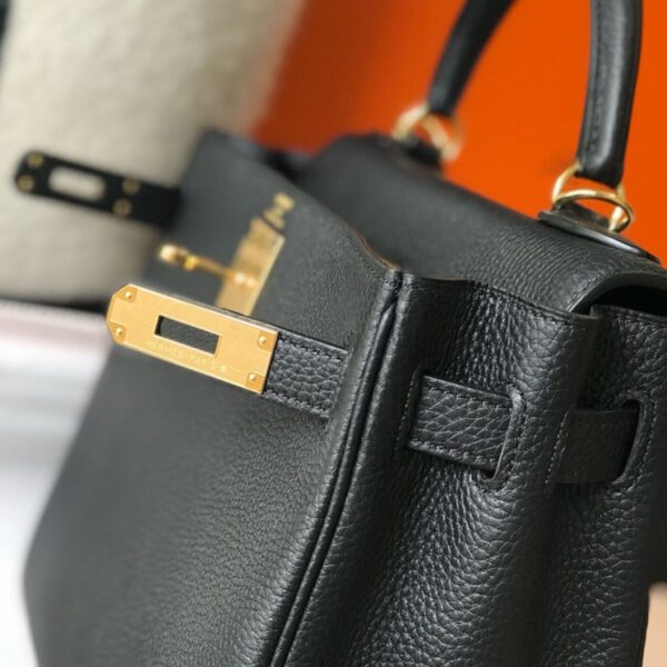 Hermes Kelly 25 Noir Togo with Gold Hardware - Original Quality - Image 8