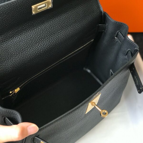 Hermes Kelly 25 Noir Togo with Gold Hardware - Original Quality - Image 9