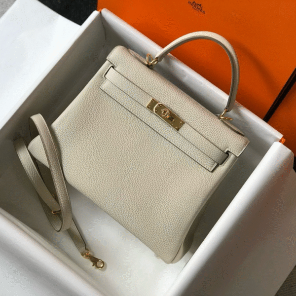 Hermes Kelly 25 Sellier Craie Togo GHW - Original Quality