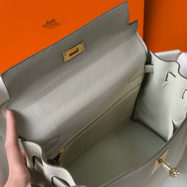 Hermes Kelly 25 Sellier Craie Togo GHW - Original Quality - Image 7
