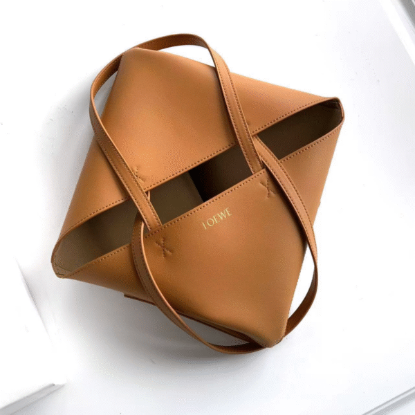 Loewe Medium Puzzle Fold Tote in Shiny Calfskin Warm Desert - Original Quality - Image 5