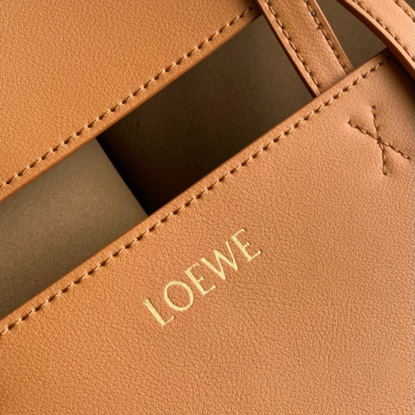 Loewe Medium Puzzle Fold Tote in Shiny Calfskin Warm Desert - Original Quality - Image 6