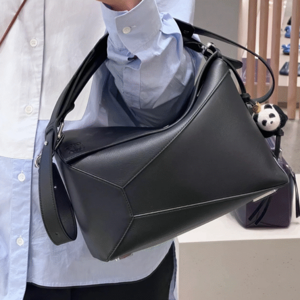 Loewe Small Puzzle Edge Bag Black Calfskin - Original Quality - Image 9