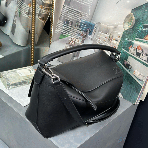Loewe Small Puzzle Edge Bag Black Calfskin - Original Quality - Image 2