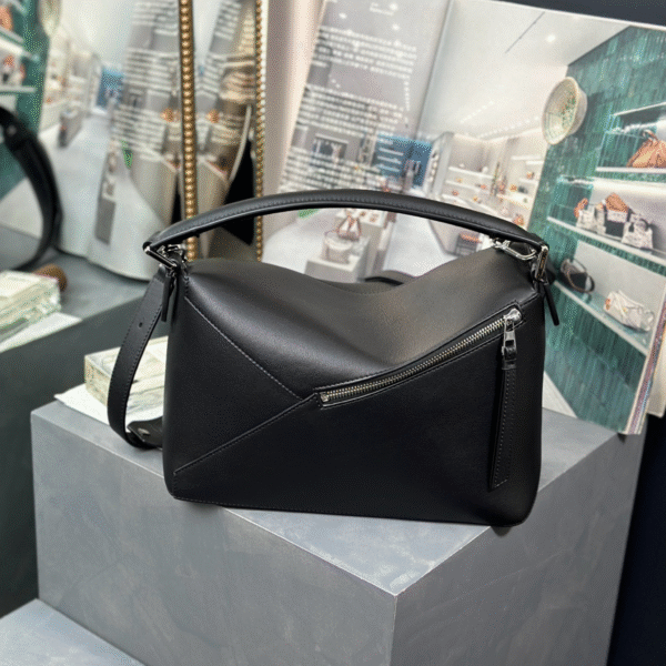 Loewe Small Puzzle Edge Bag Black Calfskin - Original Quality - Image 3