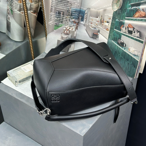 Loewe Small Puzzle Edge Bag Black Calfskin - Original Quality - Image 4