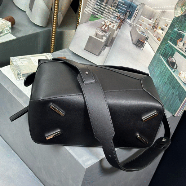 Loewe Small Puzzle Edge Bag Black Calfskin - Original Quality - Image 5