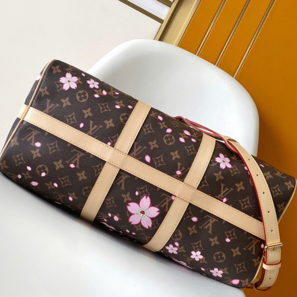 LV x TM Keepall Bandoulière 45 Sakura Bloom Edition - Original Quality - Image 3