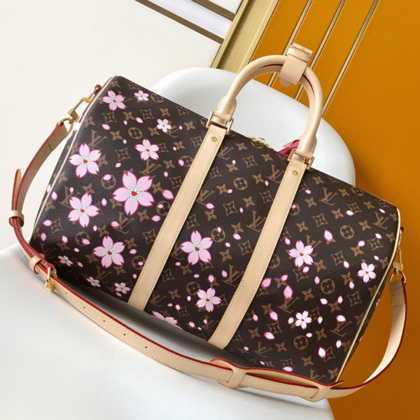 LV x TM Keepall Bandoulière 45 Sakura Bloom Edition - Original Quality - Image 2
