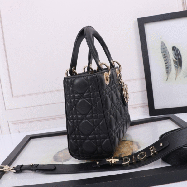 Small Lady Dior Bag Black Cannage Lambskin - Original Quality - Image 2