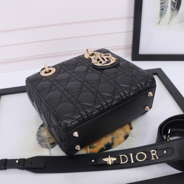 Small Lady Dior Bag Black Cannage Lambskin - Original Quality - Image 3