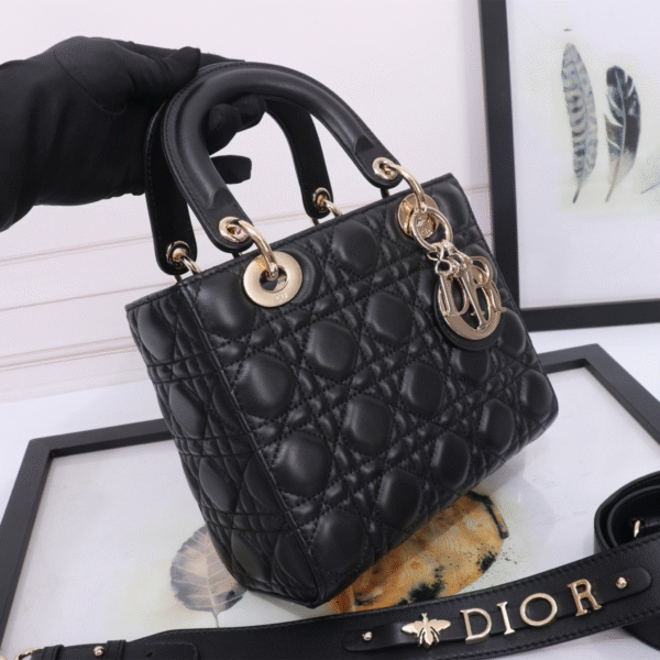 Small Lady Dior Bag Black Cannage Lambskin - Original Quality - Image 4