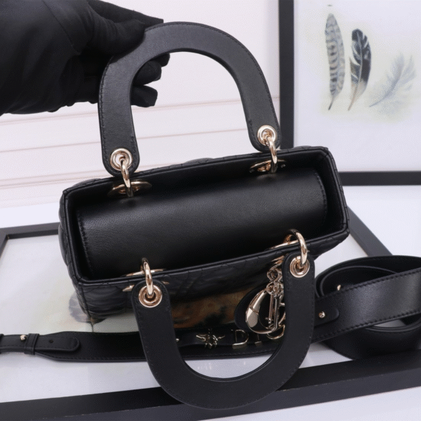 Small Lady Dior Bag Black Cannage Lambskin - Original Quality - Image 5