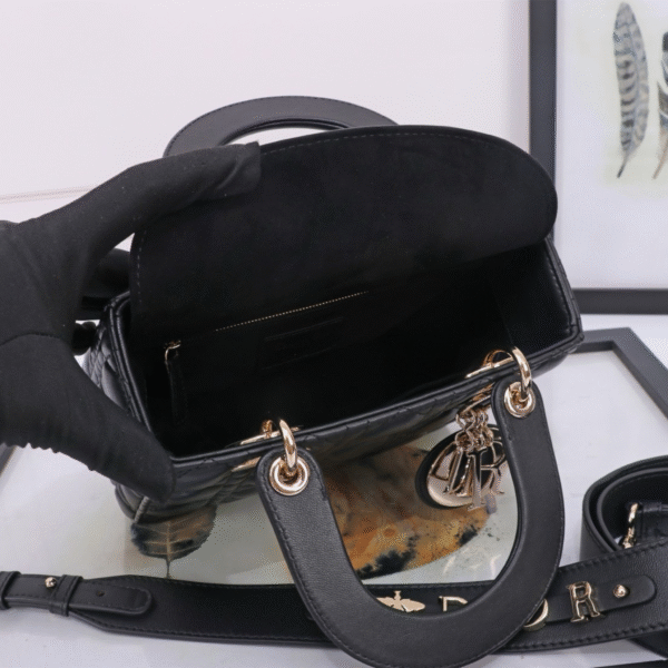 Small Lady Dior Bag Black Cannage Lambskin - Original Quality - Image 6