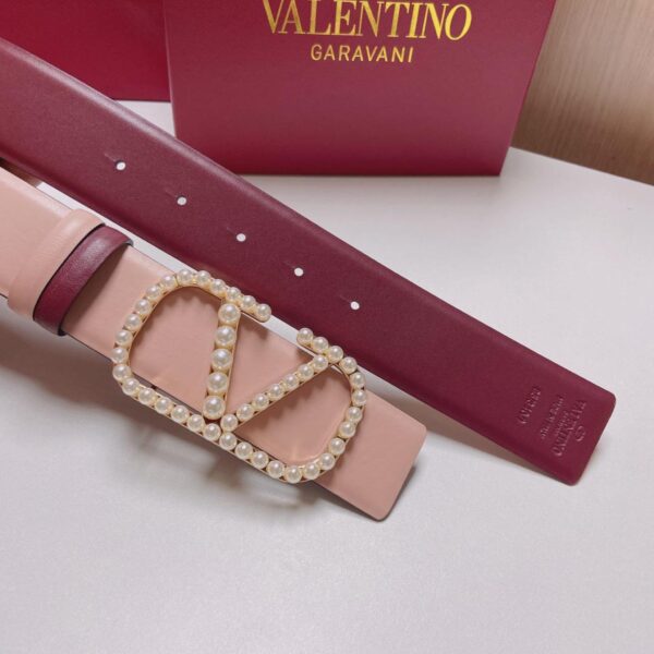 Valentino VLogo Signature Reversible Belt with Pearls - Original Quality - Image 2