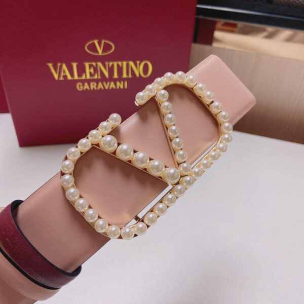 Valentino VLogo Signature Reversible Belt with Pearls - Original Quality - Image 3