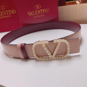 Valentino VLogo Signature Reversible Belt with Pearls - Original Quality