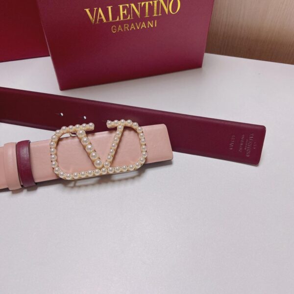 Valentino VLogo Signature Reversible Belt with Pearls - Original Quality - Image 4