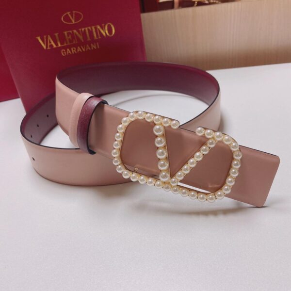 Valentino VLogo Signature Reversible Belt with Pearls - Original Quality - Image 6