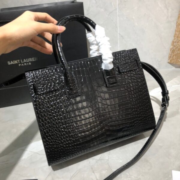 Saint Laurent Sac De Jour Nano – Shiny Croc-Embossed Leather - Image 3