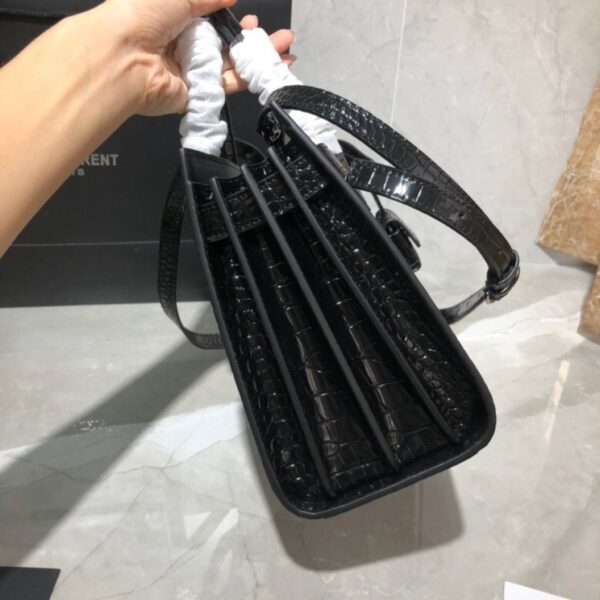Saint Laurent Sac De Jour Nano – Shiny Croc-Embossed Leather - Image 4