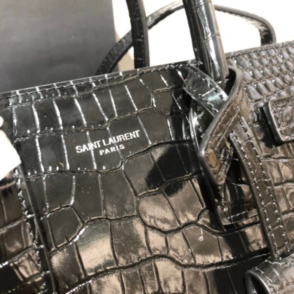 Saint Laurent Sac De Jour Nano – Shiny Croc-Embossed Leather - Image 6