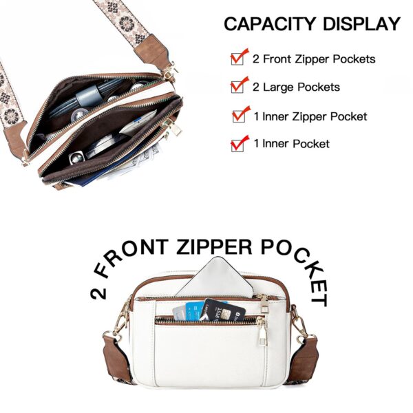 BlossomStride Triple-Zip Colorblock Crossbody with Artisan Strap - Image 6