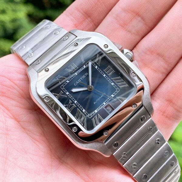Cartier Santos De Cartier Watch Large Blue Dial - Image 2