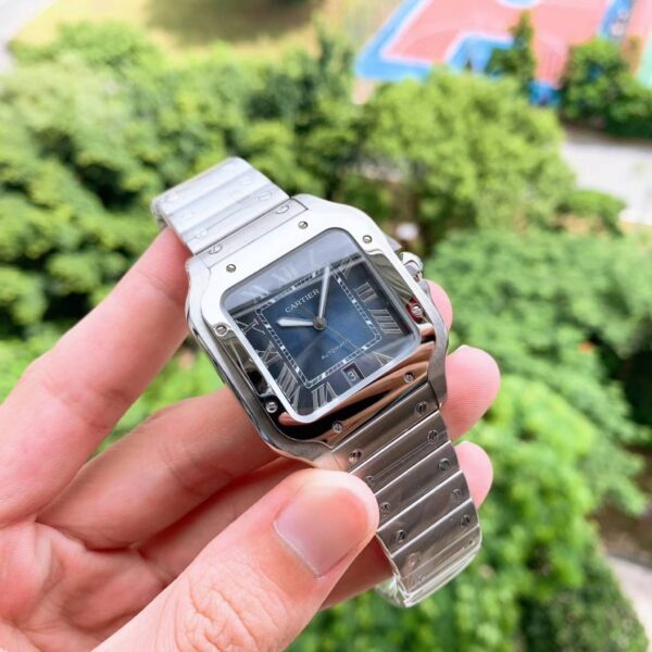 Cartier Santos De Cartier Watch Large Blue Dial - Image 3