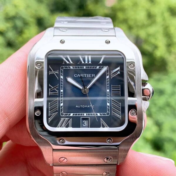 Cartier Santos De Cartier Watch Large Blue Dial - Image 4