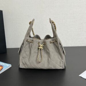 Chanel 25 Small Hobo Bag Grey Suede - Original Quality