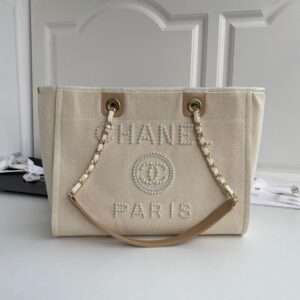 Chanel Deauville Tote Small Beige - Original Quality