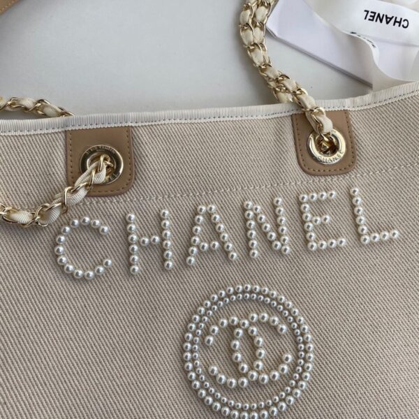 Chanel Deauville Tote Small Beige - Original Quality - Image 4